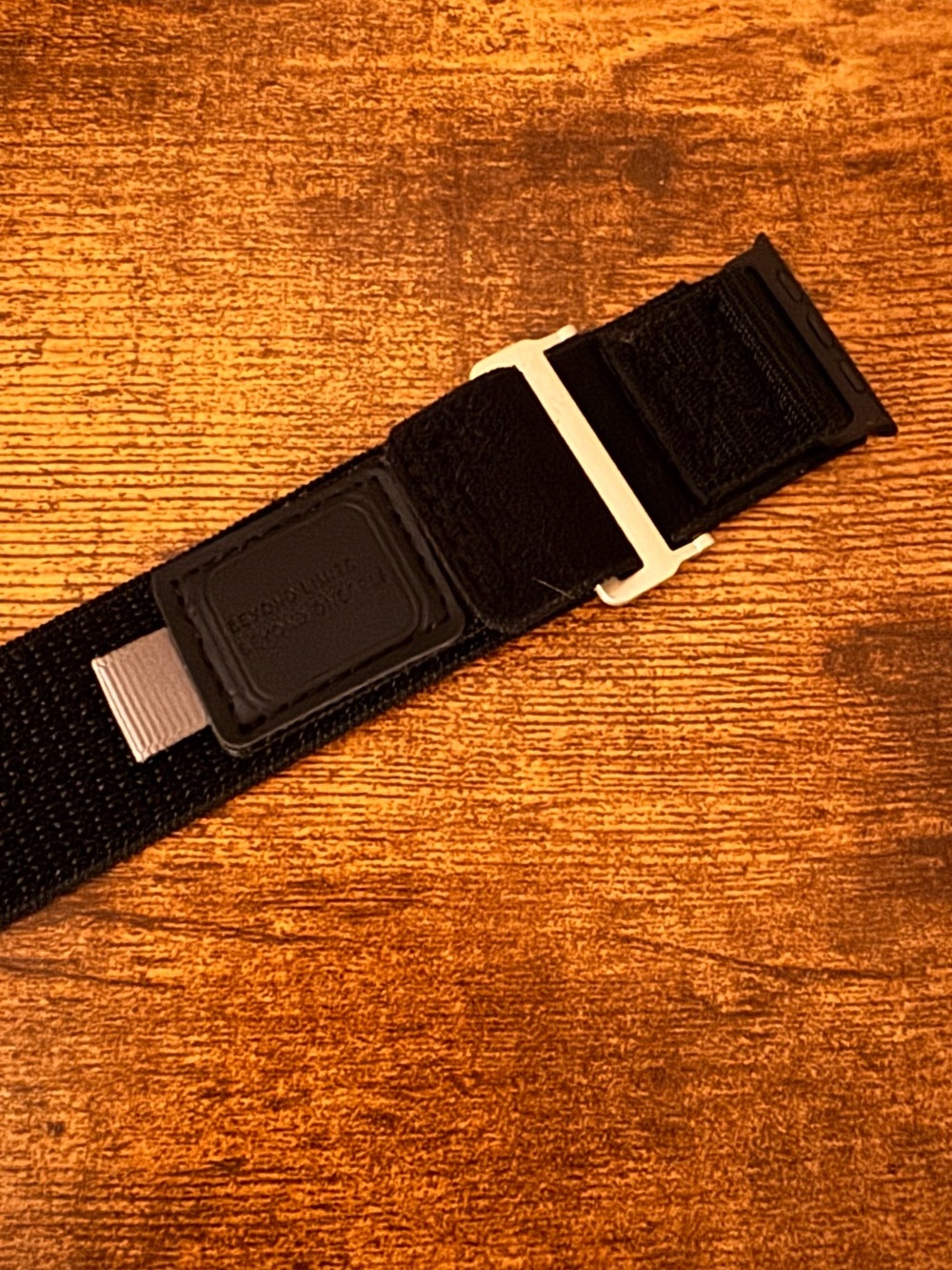 40mm Apple Watch Black Nylon Adjustable Watch Strap with Silver Buckle